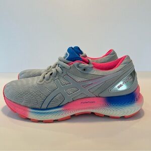 ASICS Gel-Nimbus Lite Women's Running Shoes Sz 6 Electric Blue Silver Pink